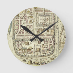 Relógio Redondo Mapa de Jerusalém e da zona circundante, de "C