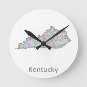 Relógio Redondo Mapa de Kentucky
