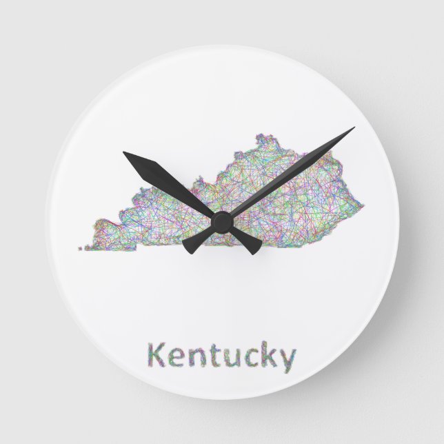 Relógio Redondo mapa do Kentucky (Frente)
