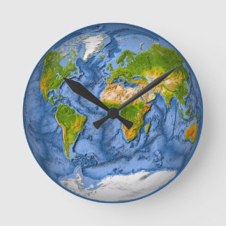 Relógio Redondo Mapa mundial em círculo