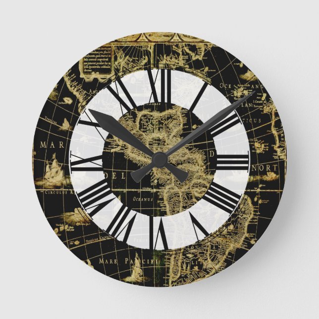 Relógio Redondo Mapa náutico do PixDezines (Frente)