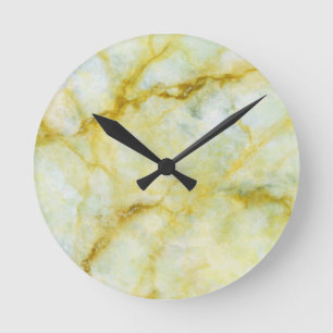 Relógio Redondo Marble com Threads Amarelos