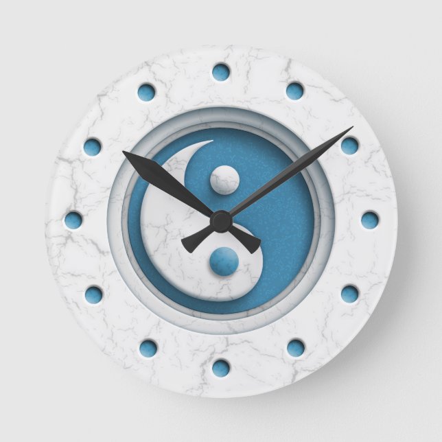 Relógio Redondo Marble Yin Yang (Frente)