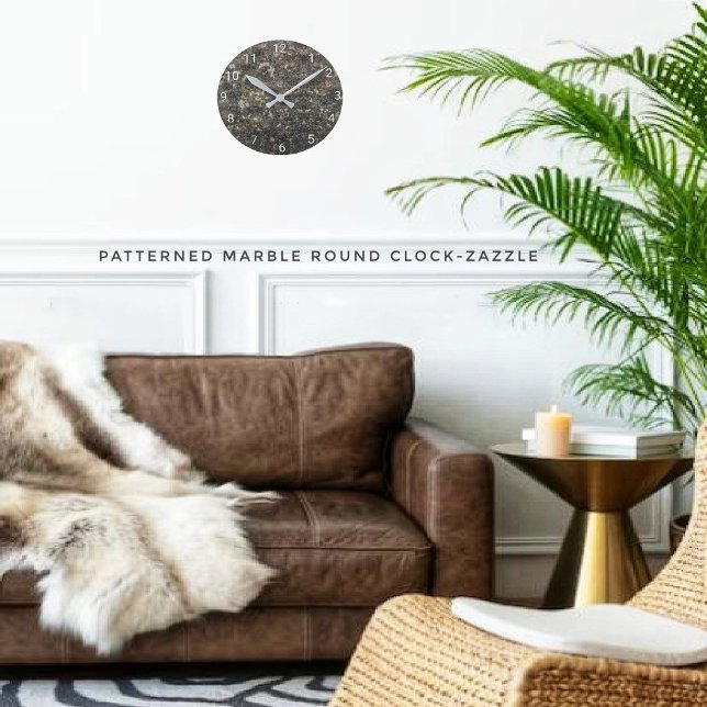 Relógio Redondo Mármore Padrão (Criador carregado)