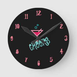 Relógio Redondo Martini - Arte de Pop, Rosa e Turquesa com Álcool