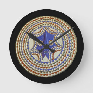 Relógio Redondo Máscara Tribal Africana