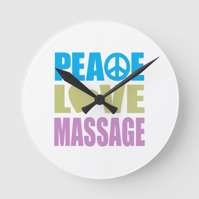 Relógio Redondo Massagem do amor da paz (Frente)
