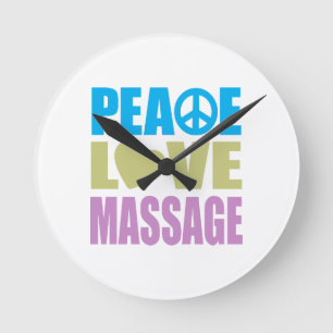 Relógio Redondo Massagem do amor da paz