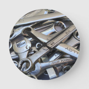 Relógio Redondo Mecânico de chave inglesa (Wrench Wrenches Man Ca