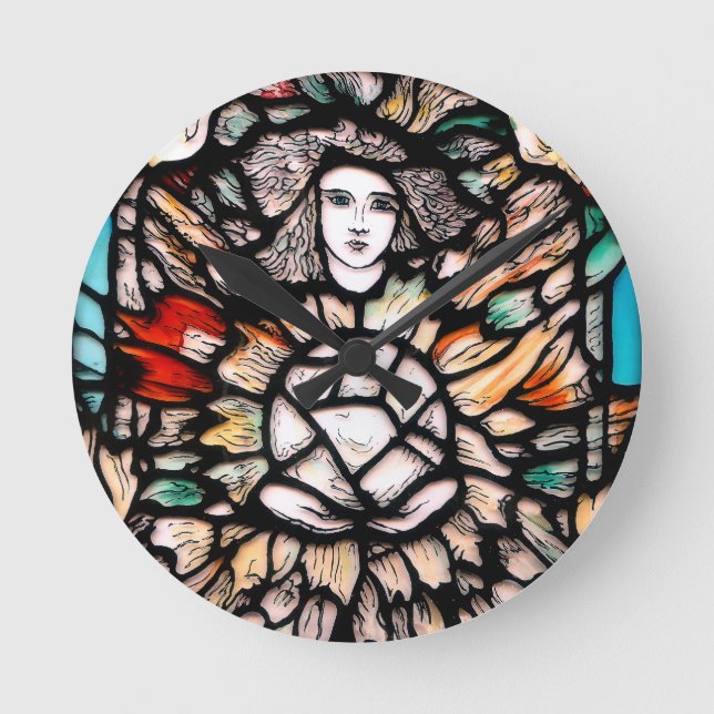 Relógio Redondo Meditação em cores. (Frente)