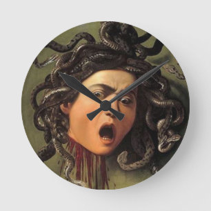 Relógio Redondo Medusa Cabeça Por Caravaggio