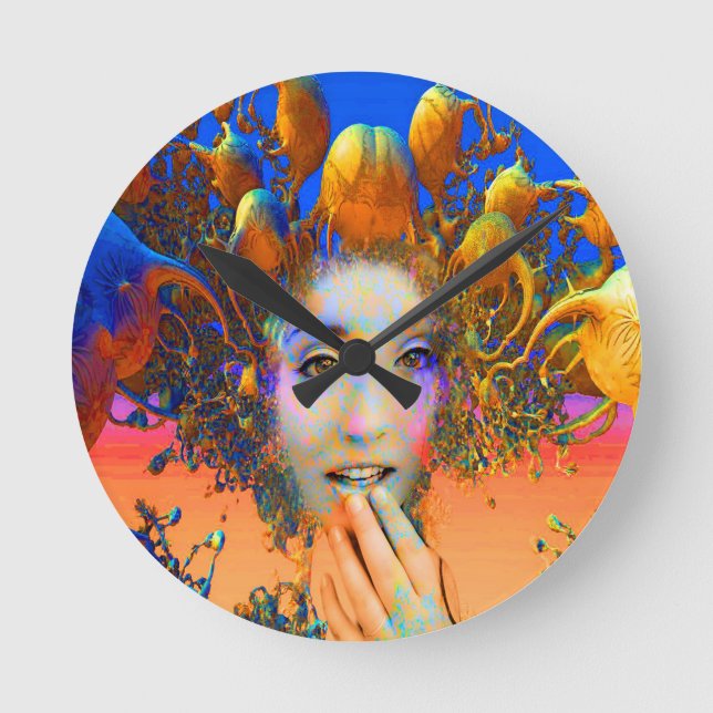 Relógio Redondo Medusa Orgânica (Frente)