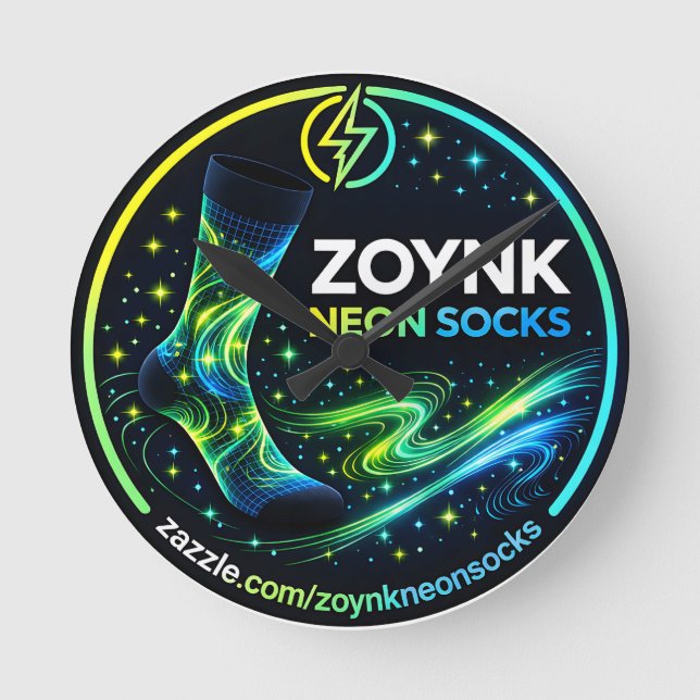 Relógio Redondo Meias Neon Zoynk (Frente)
