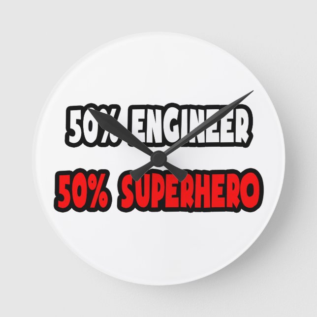 Relógio Redondo Meio Engenheiro... Super-herói (Frente)