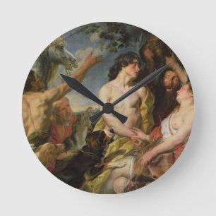 Relógio Redondo Meleager e Atalanta (óleo em canvas)