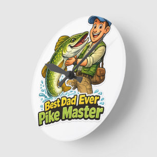 Relógio Redondo Melhor Pai do Mundo Pike Master desenho animado en
