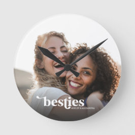 Relógio Redondo Melhores Amigas Foto Personalizada