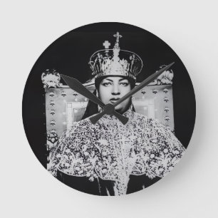 Relógio Redondo Menen Asfaw Haile Selassie HIM Jah Rastafari 