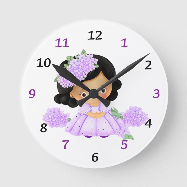 Relógio Redondo Menina bonita (Frente)