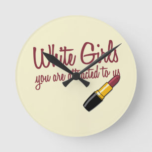 Relógio Redondo Meninas brancas