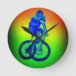 Relógio Redondo Meninos de montanha T Shirt apresenta MTB