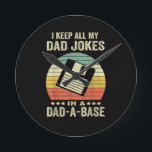 Relógio Redondo Mens Funny dad Jokes in dad-a-Base<br><div class="desc">Mens Funny dad Jokes in dad-a-Base</div>
