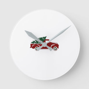RELÓGIO REDONDO **MERRISTMAS "ESTILO DE CAMINHÃO"** CLOCK