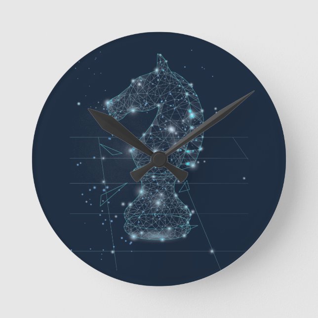 Relógio Redondo Mestre de xadrez (Frente)