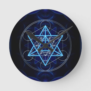 Relógio Redondo Metatrons Würfel - Merkaba - Stern Tetraeder