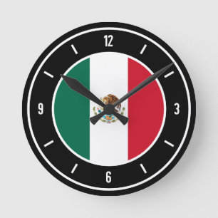 Relógio Redondo México Flag Elegante