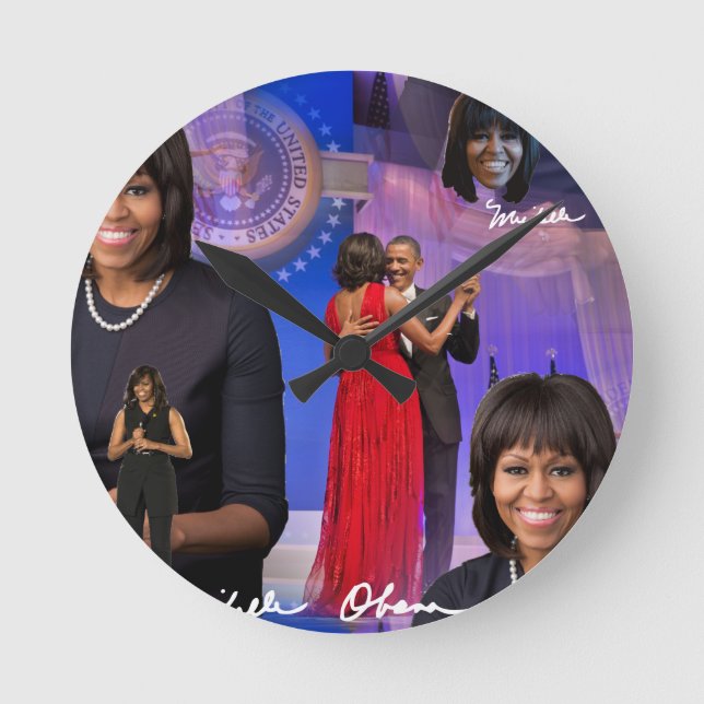 Relógio Redondo Michelle Obama (Frente)