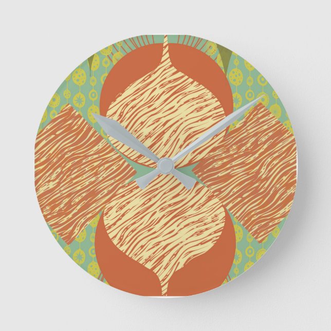 Relógio Redondo Mid Century Modern Geometric Round Clock (Frente)