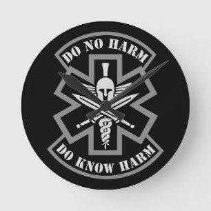 Relógio Redondo Military Tactical Medic Spartan Style Patch