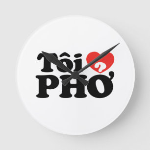 Relógio Redondo Mim língua vietnamiana de Pho do coração (amor)