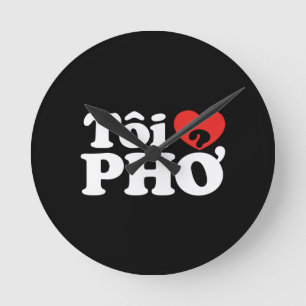 Relógio Redondo Mim língua vietnamiana de Pho do coração (amor)
