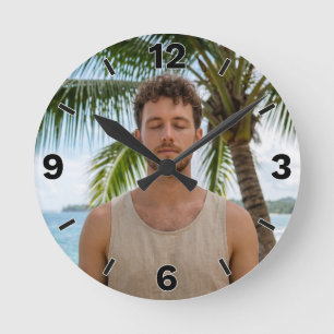 Relógio Redondo Mindfulness Meditation Tropical Relaxation Zen