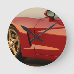 Relógio Redondo Minha Corvette Vermelha