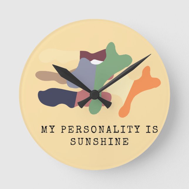 Relógio Redondo Minha Personalidade é Sol (Frente)