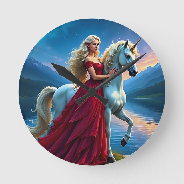 Relógio Redondo Minha Senhora Unicorn (Frente)