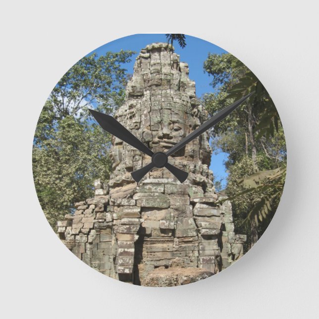 Relógio Redondo Mini Bayon... Ta Prohm, Siem Reap, Camboja (Frente)