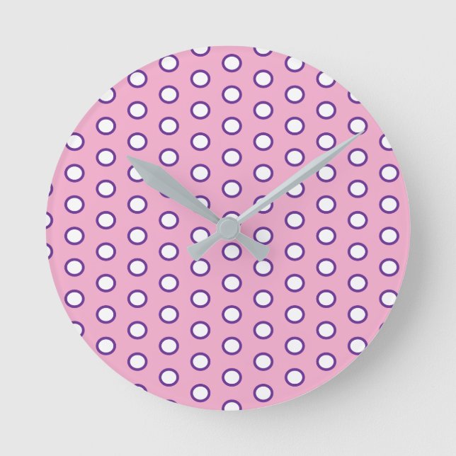 Relógio Redondo Minimal Polka Dot round clock (Frente)