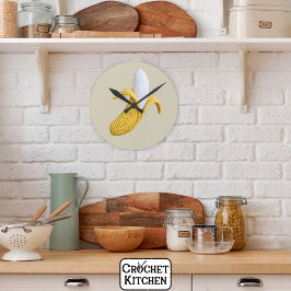 Relógio Redondo Mínimo Moderno da Crochet Crochet Banana