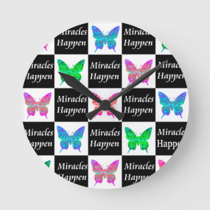 RELÓGIO REDONDO MIRÁCULOS BUTTERFLY ACONTECEM DESIGN