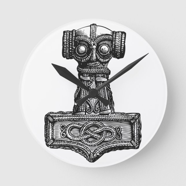 Relógio Redondo Mjolnir: O martelo do Thor (Frente)
