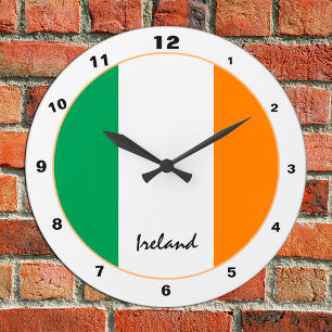Relógio Redondo Moda de tendências da Irish Flag & Ireland /desig