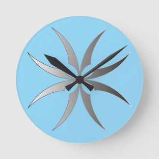 Relógio Redondo Modern Black & White Geometric Tech Wall Clock