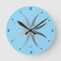 Modern Black & White Geometric Tech Wall Clock