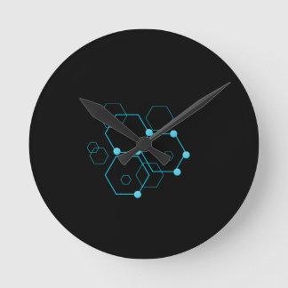 Relógio Redondo Modern Hexagon Inside Circle Wall Clock 
