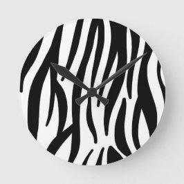 Relógio Redondo Modern Zebra Print Wall Clock - Bold Abstract Anim