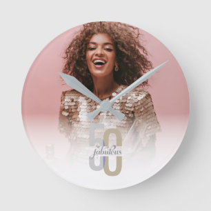 Relógio Redondo Moderno Cinquenta e fabuloso 50º aniversário do El